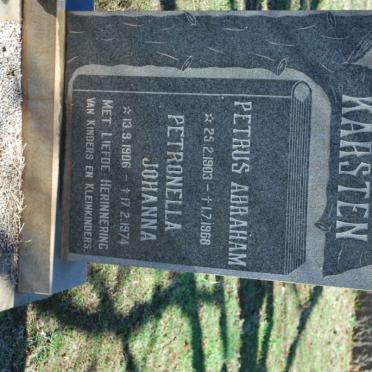 KARSTEN Petrus Abraham 1903-1968 &amp; Petronella Johanna 1906-1974
