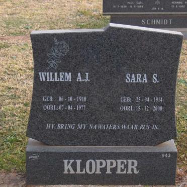 KLOPPER Willem A.J. 1910-1977 &amp; Sara S. 1914-2000