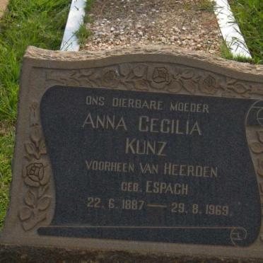 KUNZ Anna Cecilia, formerly VAN HEERDEN, nee ESPACH 1887-1969
