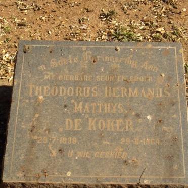 KOKER Theodorus Hermanus Matthys, de 1938-1964