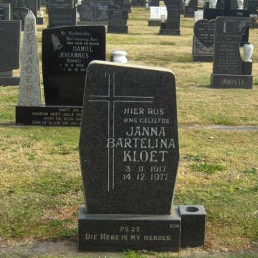 KLOET Janna Bartelina 1917-1977