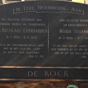 KOCK Nicolaas Everhardus, de 1894-1970 &amp; Maria Susanna 1893-1980