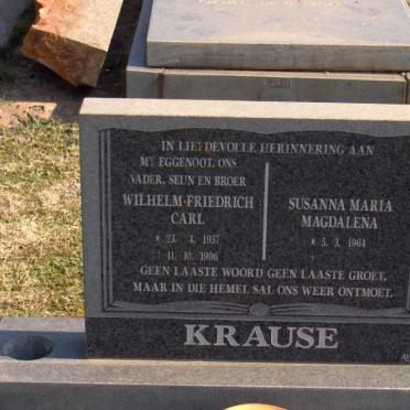 KRAUSE Wilhelm Friedrich Carl 1957-1996 &amp; Susanna Maria Magdalena 1964-