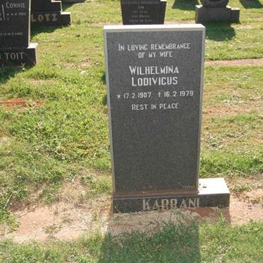 KARRANI Wilhelmina Lodivicus 1907-1979