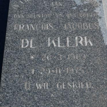 KLERK Francois Jacobus, de 1969-1975
