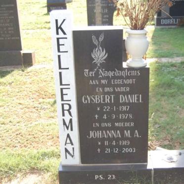 KELLERMAN Gysbert Daniel 1917-1978 &amp; Johanna M.A. 1919-2003