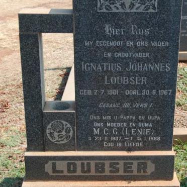 LOUBSER Ignatius Johannes 1901-1967 &amp; M.C.G. 1907-1988