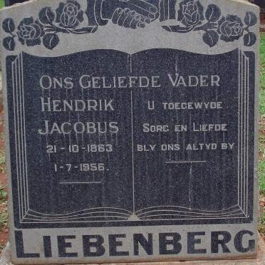 LIEBENBERG Hendrik Jacobus 1863-1956