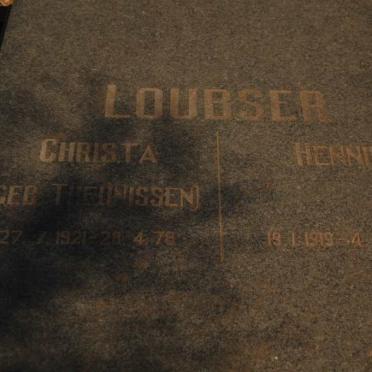 LOUBSER Hennie 1919-1999 &amp; Christa THEUNISSEN 1921-1978