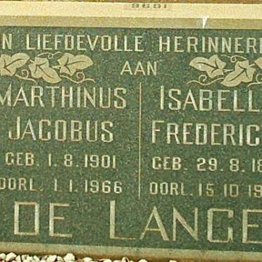 LANGE Marthinus Jacobus, de 1901-1966 &amp; Isabella Fredericka 1896-1979