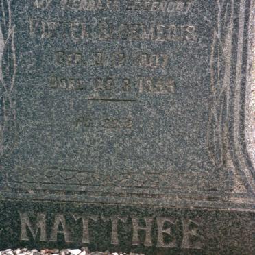 MATTHEE Pieter Bloemeris 1907-1955