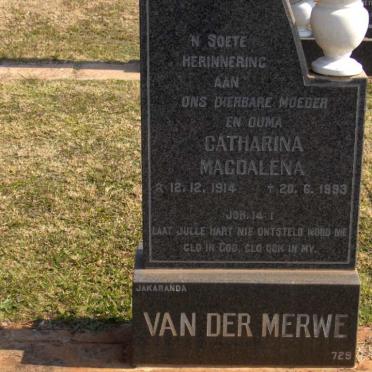 MERWE Catharina Magdalena, van der 1914-1993