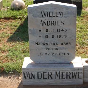 MERWE Willem Andries, van der 1945-1979