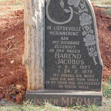MERWE Barend Jacobus, van der 1927-1975