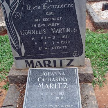 MARITZ Cornelis Martinus 1911-1970 &amp; Johanna Catharina 1912-1992