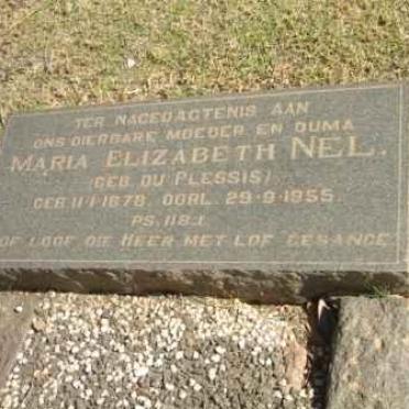 NEL Maria Elizabeth nee DU PLESSIS 1878-1955