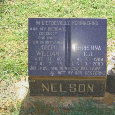 NELSON Joseph William 1908-1979 &amp; Christina C.J. 1909-2003