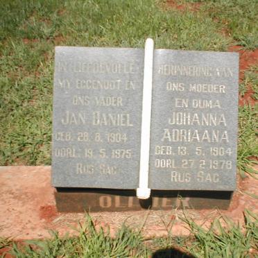 OLIVIER Jan  Daniel 1904-1975 &amp; Johanna Adriaana 1904-1978