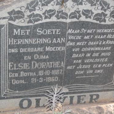 OLIVIER Elsie Dorathea nee BOTHA 1887-1960
