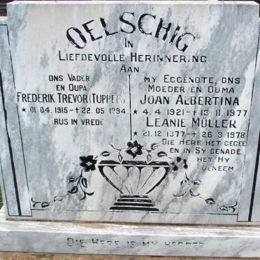 OELSCHIG Frederik Trevor 1915-1994 &amp; Joan Albertina 1921-1977 :: MULLER Leanie 1977-1978