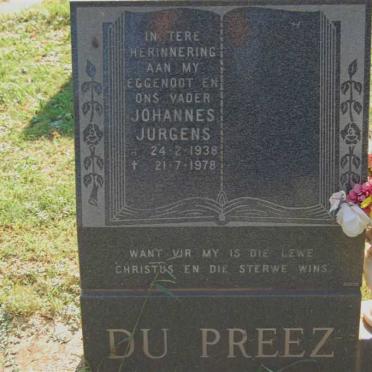 PREEZ Johannes Jurgens, du 1938-1978