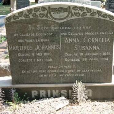 PRINSLOO Marthinus Johannes 18?3-1960 &amp; Anna Cornelia Susanna 1891-19?4