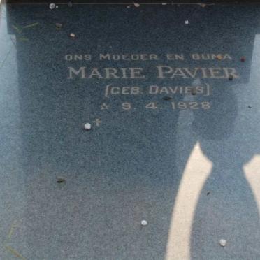 PAVIER Marie nee DAVIES 1928-