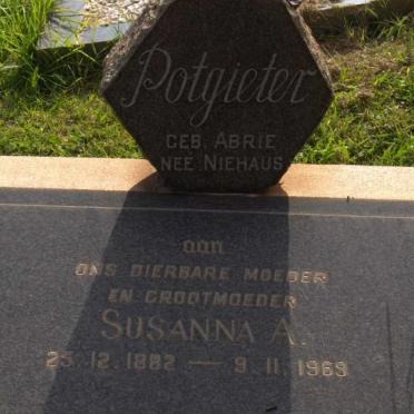 POTGIETER Susanna A., formerly NIEHAUS, nee ABRIE 1882-1969