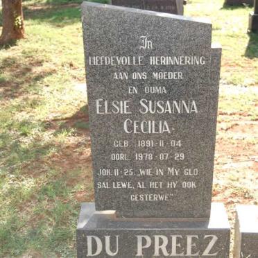 PREEZ Elsie Susanna Cecilia, du 1891-1978
