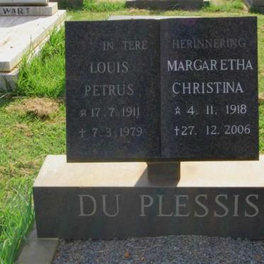 PLESSIS Louis Petrus, du 1911-1979  &amp; Margaretha Christina 1918-2006