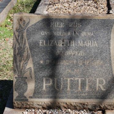 PUTTER Elizabeth Maria nee KLOPPER 1880-1962