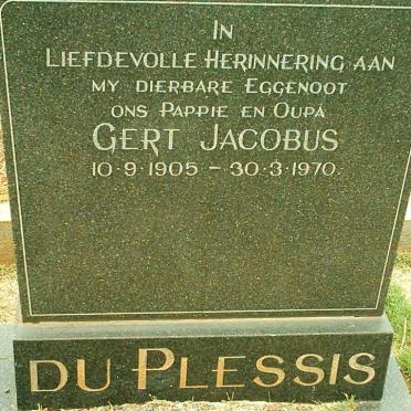 PLESSIS Gert Jacobus, du 1905-1970