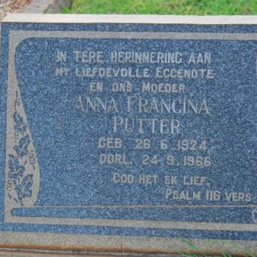 PUTTER Anna Francina 1924-1966