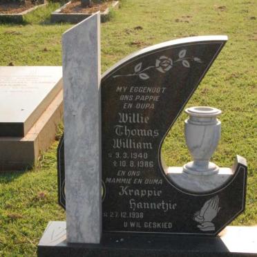 PAVIER Willie Thomas William 1940-1986 &amp; Krappie Hannetjie 1938-