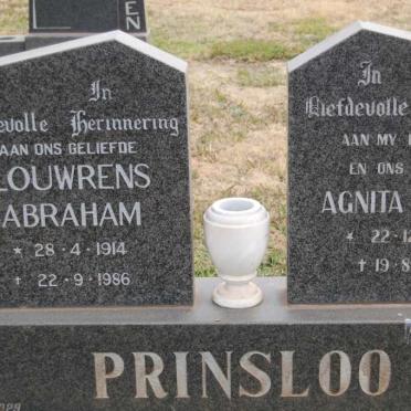 PRINSLOO Louwrens Abraham 1914-1986 &amp; Agnita Maria 1924-1977