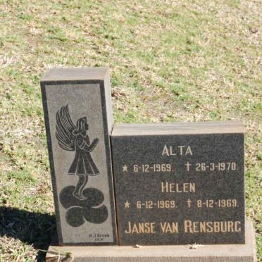 RENSBURG Alta, Janse van 1969-1970 :: JANSE VAN RENSBURG Helen 1969-1969