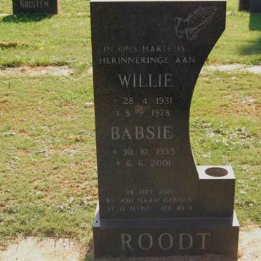 ROODT Willie 1931-1978 &amp; Babsie 1935-2001