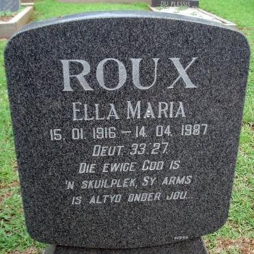 ROUX Ella Maria 1916-1987
