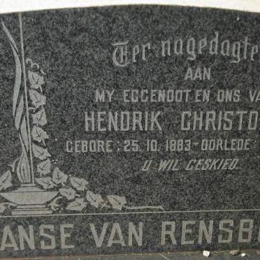 RENSBURG Hendrik Christoffel, Janse van 1883-1970