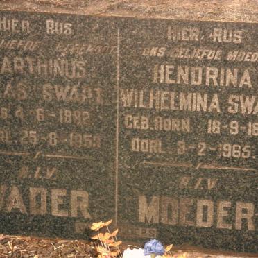 SWART Marthinus Lukas 1882-1953 &amp; Hendrina Wilhelmina HORN 1888-1965