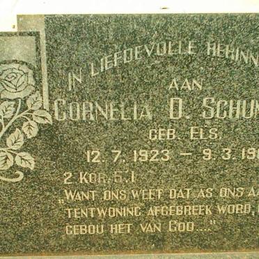 SCHUMANN Cornelia D. nee ELS 1923-1969