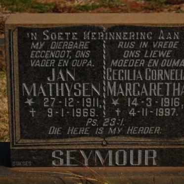 SEYMOUR Jan Mathysen 1911-1968 &amp; Cecilia Cornelia Margaretha 1916-1997