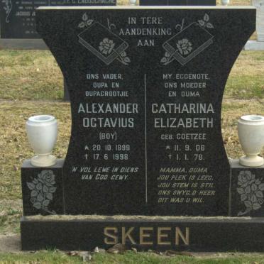 SKEEN Alexander Octavius 1899-1998 &amp; Catharina Elizabeth COETZEE 1906-1976