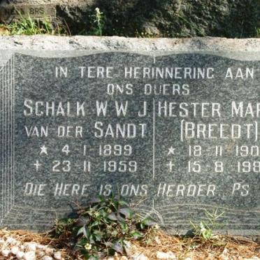 SANDT Schalk W.W.J., van der 1899-1959 &amp; Hester Maria BREEDT 1906-1983