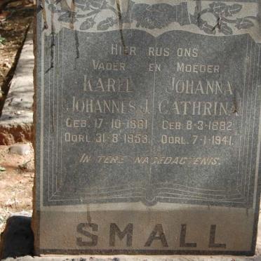 SMALL Karel Johannes J. 1881-1953 &amp; Johanna Catherina 1882-1941