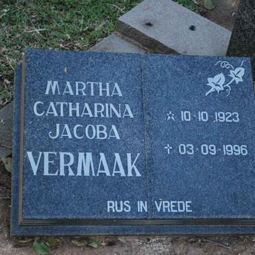 VERMAAK Martha Catharina Jacoba 1923-1996