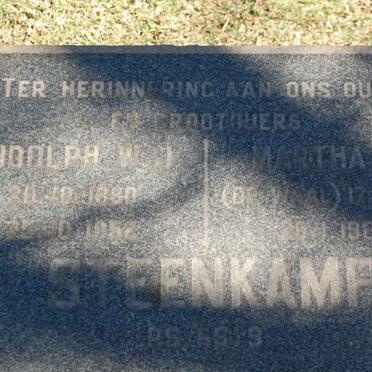 STEENKAMP Rudolph W.J. 1890-1952 &amp; Martha T.M. DE WAAL 1891-1963