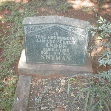 SNYMAN Andre 1956-1957