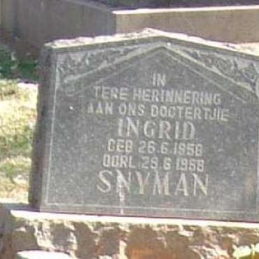 SNYMAN Ingrid 1958-1958
