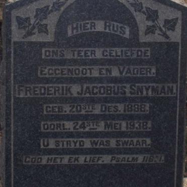 SNYMAN Frederik Jacobus 1888-1938